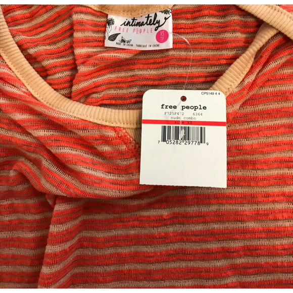 Free People Intimately Nude Combo Striped Sheer Slim Top - Extra Small - NWT - Picture 7 of 10